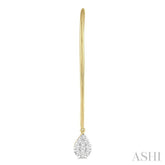 1/3 ctw Pear Shape Dangler Lovebright Round Cut Diamond Earring in 14K Yellow and White Gold